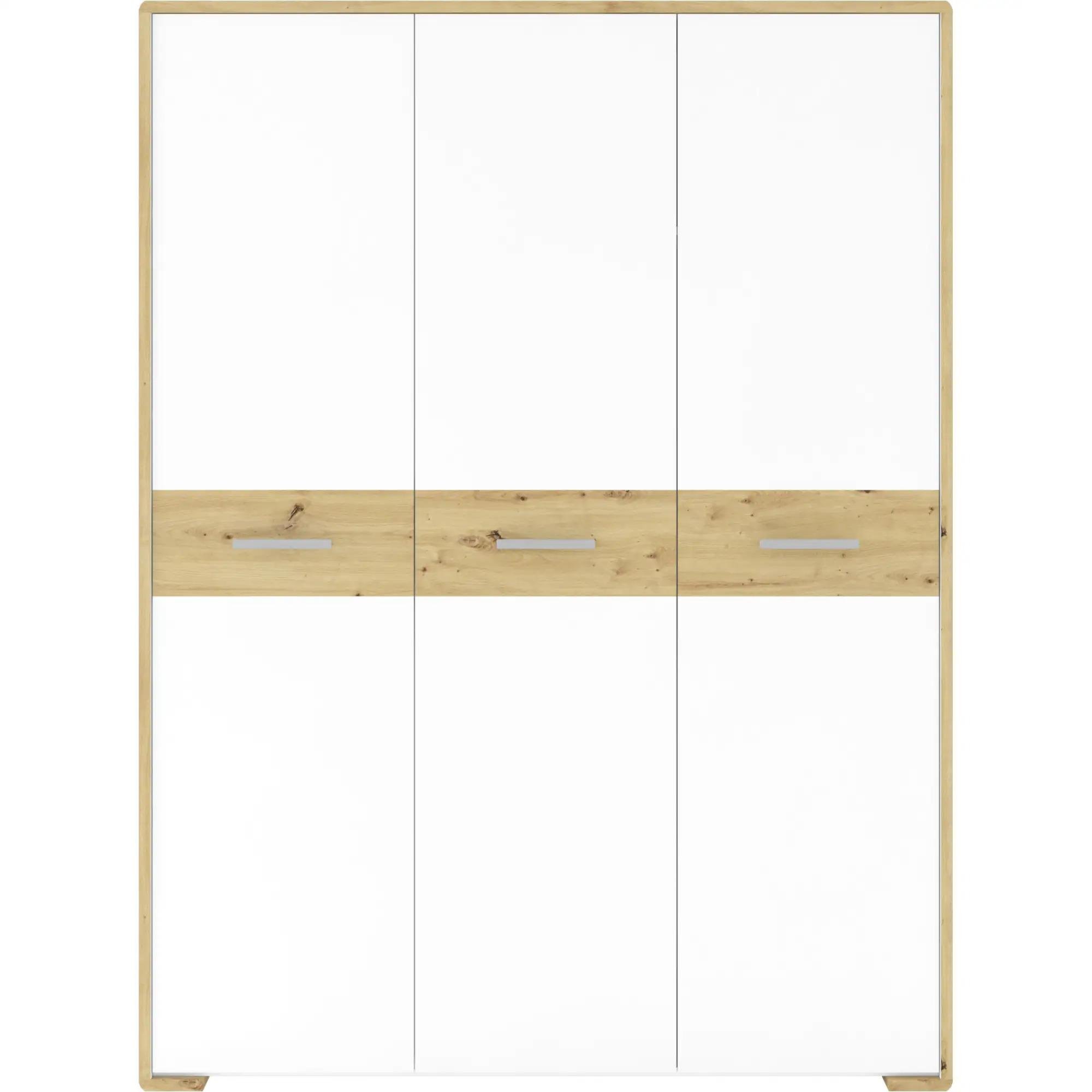Шафа тридверна для спальні Gerbor SZF3D_220 Бука з ЛДСП/МДФ 565х565х2200 мм Німфея альба/Дуб артізан (50343)