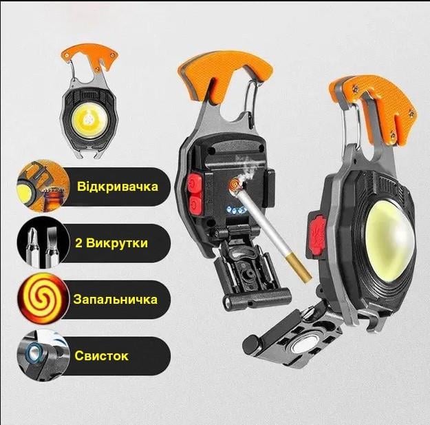 Ліхтарик акумуляторний W5147 LED Type-C 7 режимів/прикурювач/карабін/ніж/магніт - фото 2 Ліхтарик акумуляторний W5147 LED Type-C 7 режимів/прикурювач/карабін/ніж/магніт - фото 2