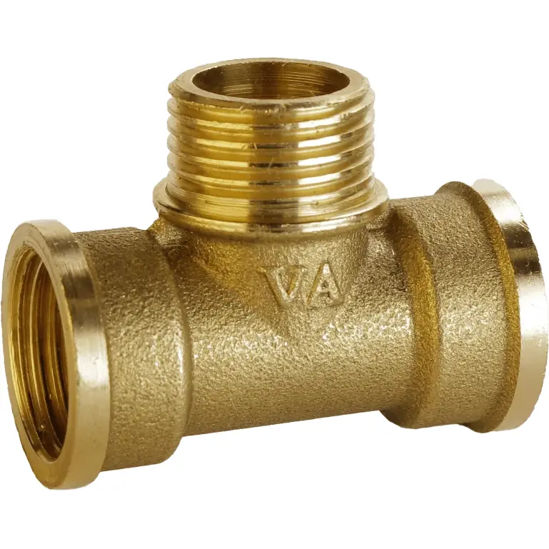 Тройник латунный 1/2" ВРх1/2" ВРх1/2" ВР штампованный (А0211А)