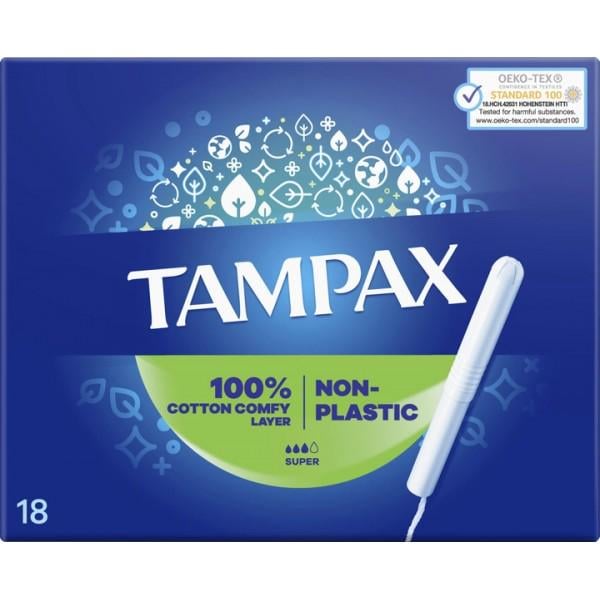 Тампони Tampax Super з аплікатором 18 шт. 3 краплі - фото 1