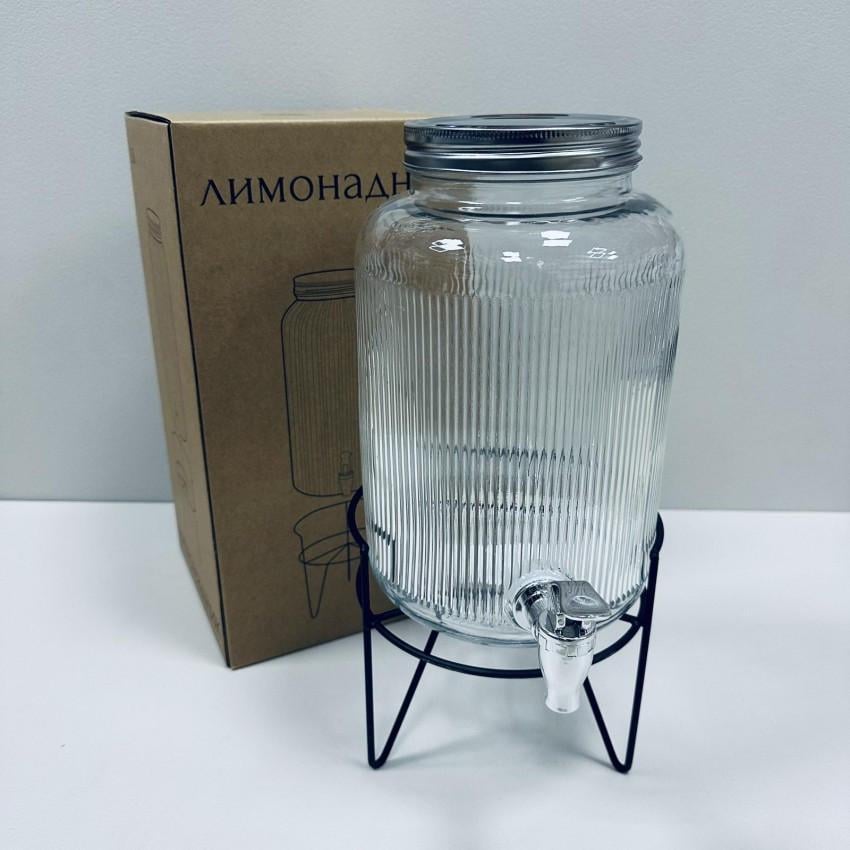 Лимонадник стеклянный S&T 9036-2 с металлической крышкой на подставке 3,8 л (2560843647) Лимонадник стеклянный S&T 9036-2 с металлической крышкой на подставке 3,8 л (2560843647)
