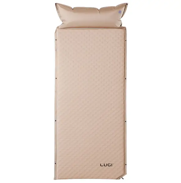 Коврик надувной автоматический с подушкой 190х65х3 см Бежевый (LU-026)