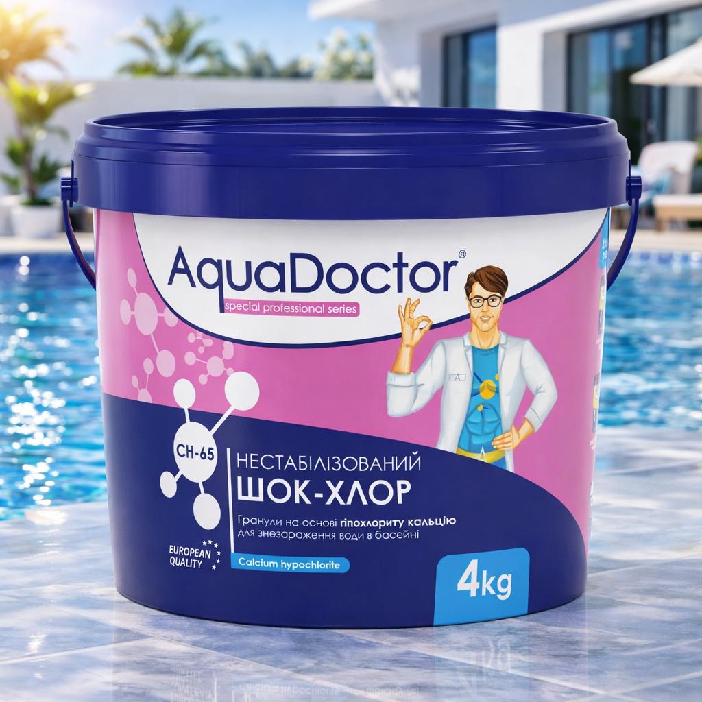 Дезинфектант на основе гипохлорита кальция Aquadoctor CH-65 4 кг