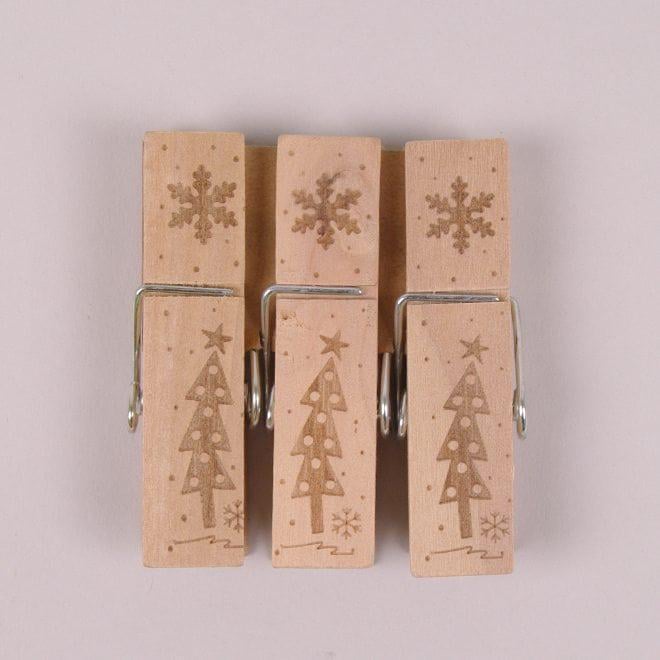 Прищіпки декоративні Flora дерев'яні 7 см 3 шт. (25501)