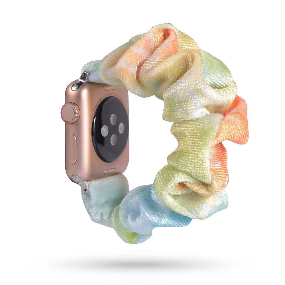 Ремешок для Apple Watch Весенняя прохлада + резинка для волос 38-40 мм Разноцветный