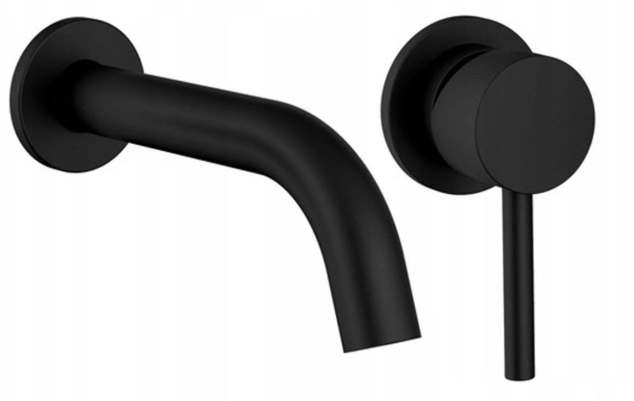 Змішувач для раковини настінний REA LUNGO BLACK MAT BOX BAT-B0969 Чорний (84370)