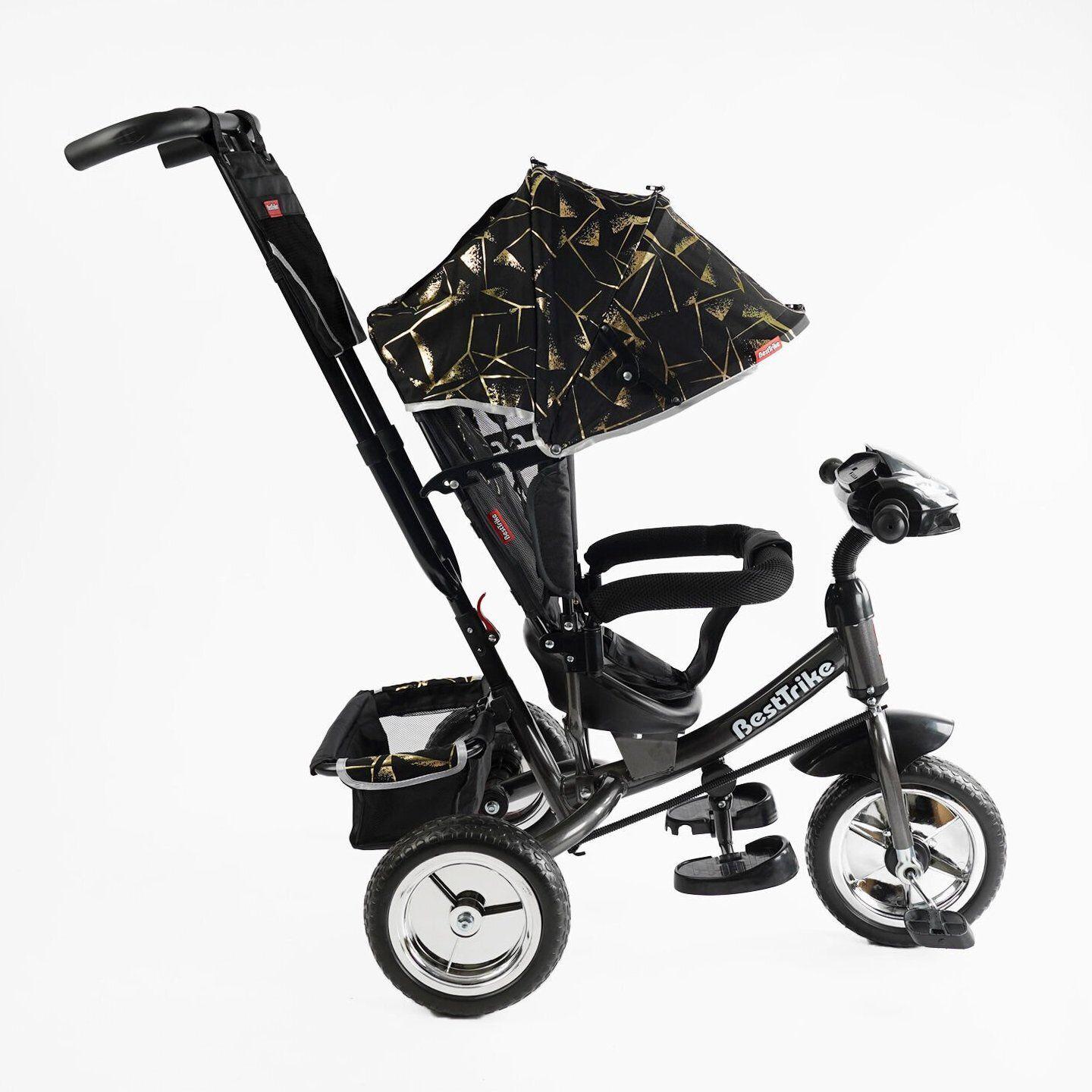 Велосипед детский трехколесный Best Trike 6588 пена/фара с родительской ручкой Черно-золотой (60-775) - фото 2 Велосипед детский трехколесный Best Trike 6588 пена/фара с родительской ручкой Черно-золотой (60-775) - фото 2