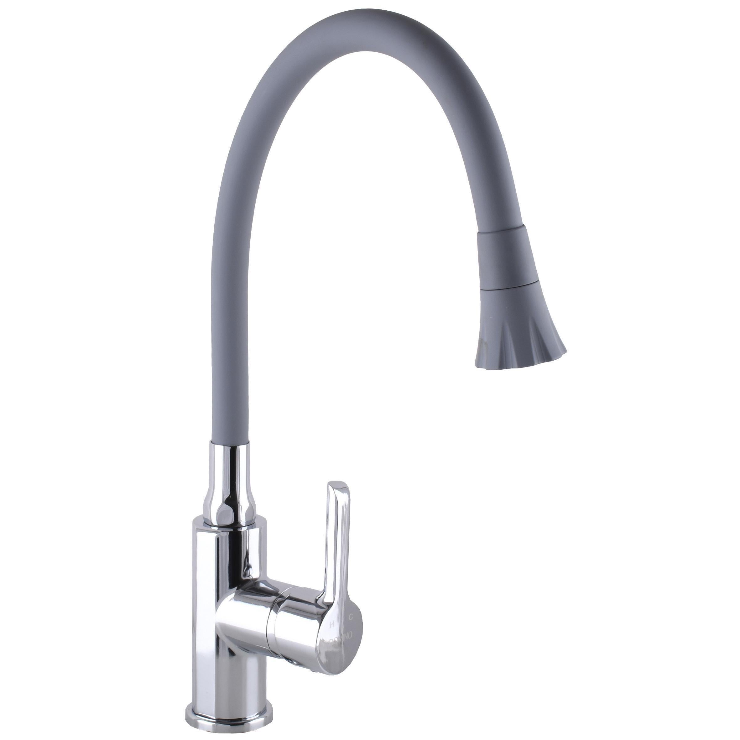 Смеситель для кухни с гибким изливом DOMINO PRESTIGE DPS-203SA-G03 Серый (25207)