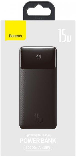 Повербанк Power bank Baseus Bipow Digital Display 30000 mAh 15 W Black ​(PPDML-K01) - фото 9