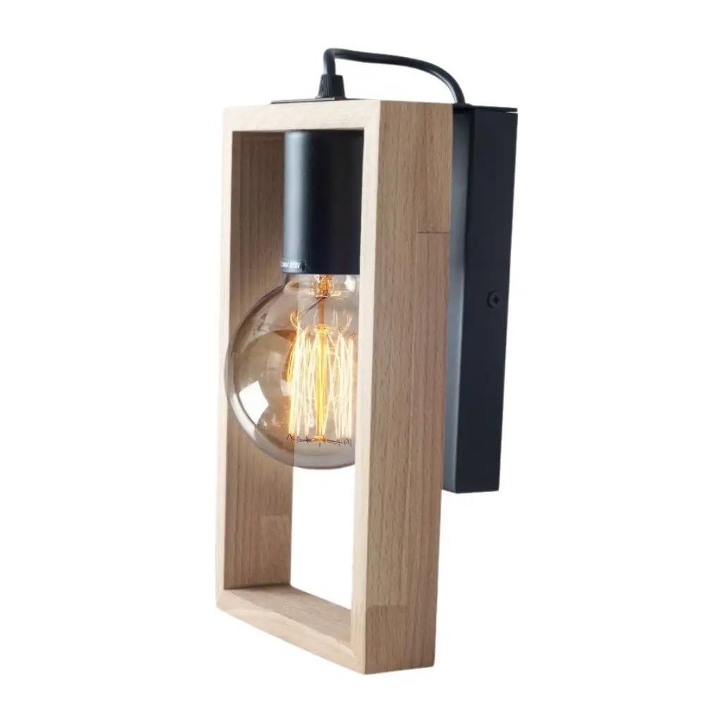 Настінний світильник Vesta Light Wooden Frame E27 15х25 см Натуральне дерево