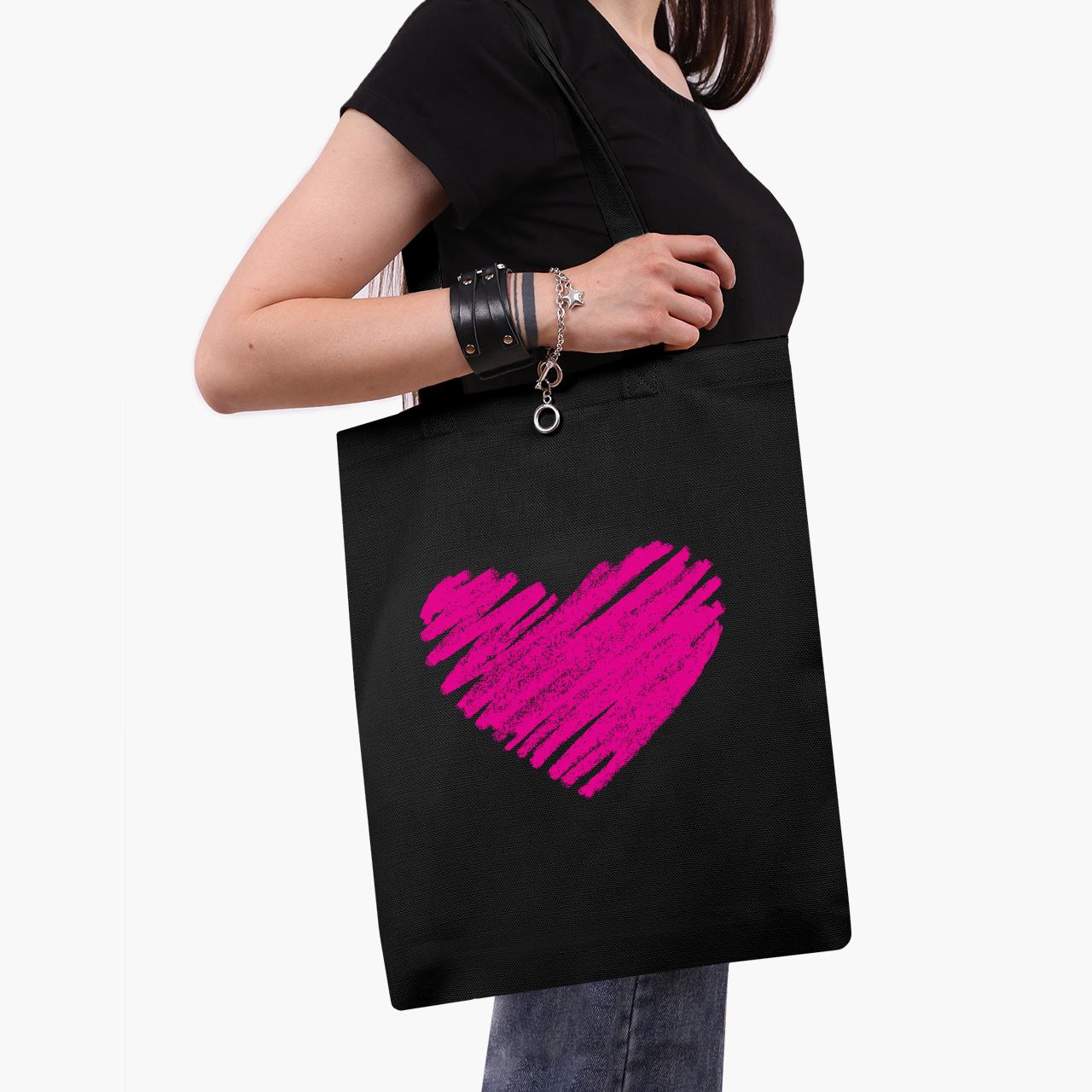 Эко сумка шоппер Heart 41x35 см Черный (9227-2835-BKZ)
