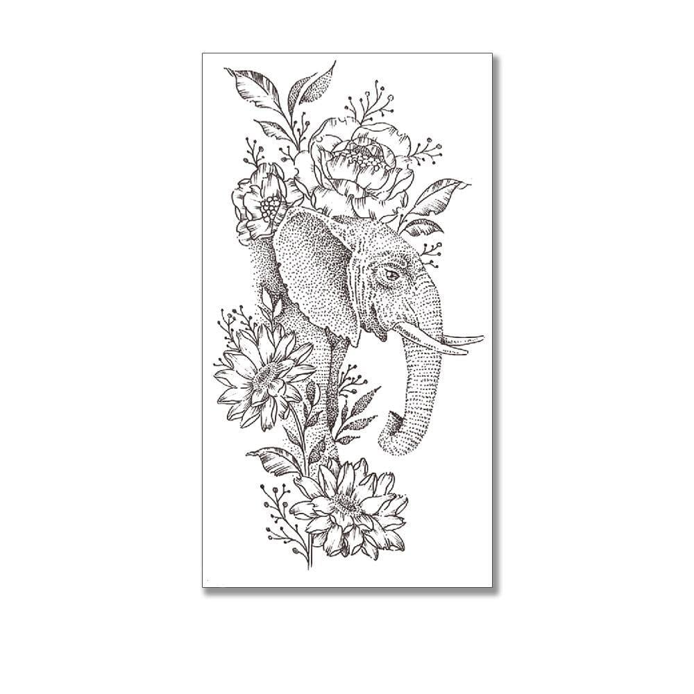 Тату тимчасове водостійке 3D велике Слон XQB-343 19,5х10 см (4506403)