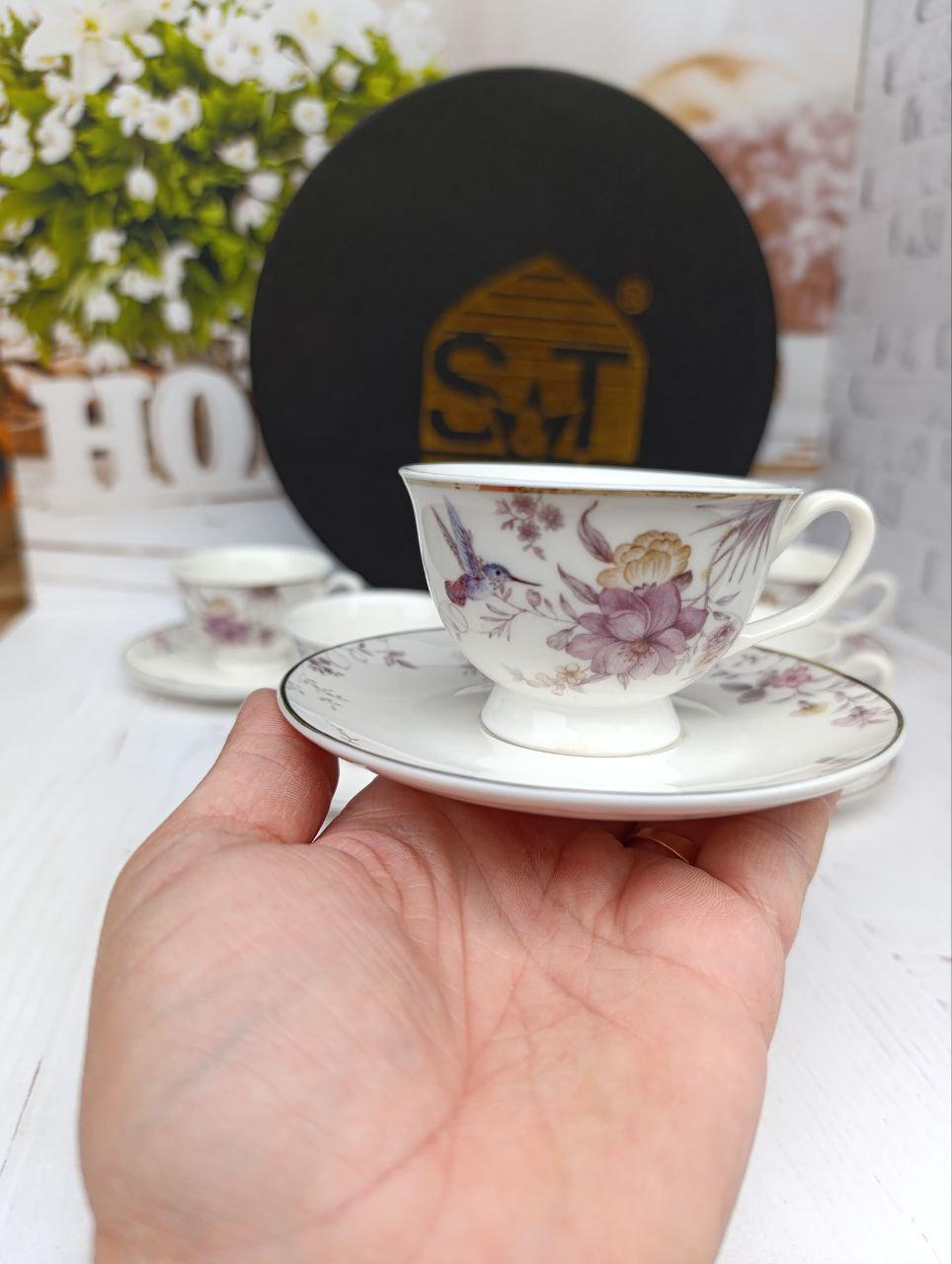 Кофейный сервиз SNT Саргаз фарфор 80 мл 12 предметов 6 персон (1451-00) - фото 5