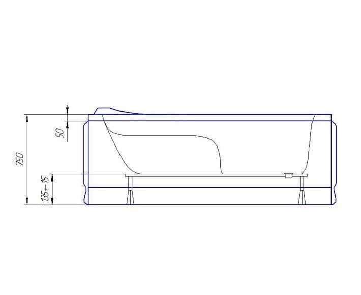 Ванна акрилова Redokss San MONZA 1700х700 мм - фото 5 Ванна акрилова Redokss San MONZA 1700х700 мм - фото 5