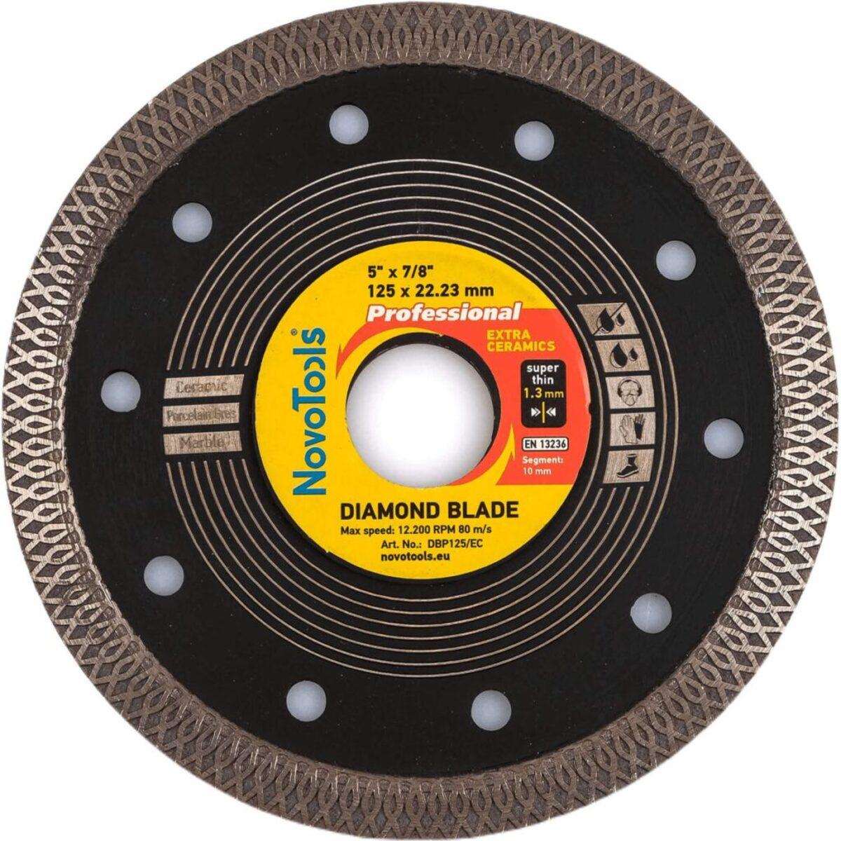 Диск алмазный сплошной NovoTools Professional extra ceramics 125 мм 10х22,23 мм (434868)