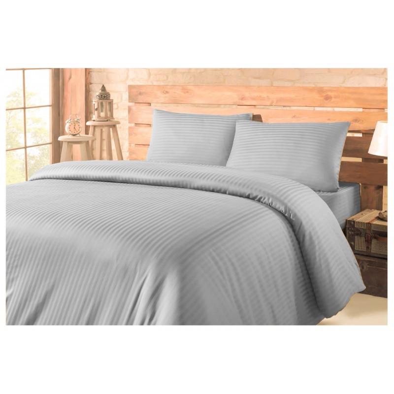 Комплект постельного белья Lotus Отель Сатин Страйп 1х1 полуторный Серый (2000022179584) Комплект постельного белья Lotus Отель Сатин Страйп 1х1 полуторный Серый (2000022179584)