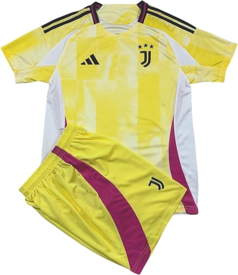 Футбольная форма детская Ювентус 2024-2025 выездная 125-135 см Желто-белый (F0040)