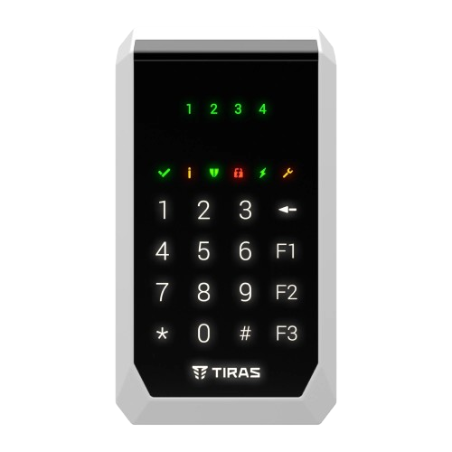 Клавиатура сенсорная светодиодная TIRAS K-PAD4 до 1000 м 4 индикаторы зон Черный (0af3013b)