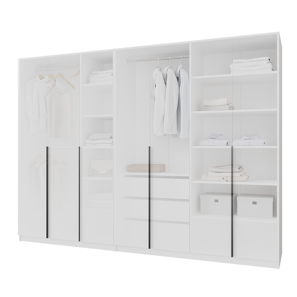 Шкаф распашной с тумбой Меблітренд Чиназес ЧиТ-2800 2800х500х2050 мм Белый (27352745) - фото 3 Шкаф распашной с тумбой Меблітренд Чиназес ЧиТ-2800 2800х500х2050 мм Белый (27352745) - фото 3