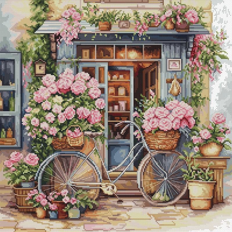 Набор для вышивания крестиком Luca-S Цветочный магазин 46x46 см (BU5044)
