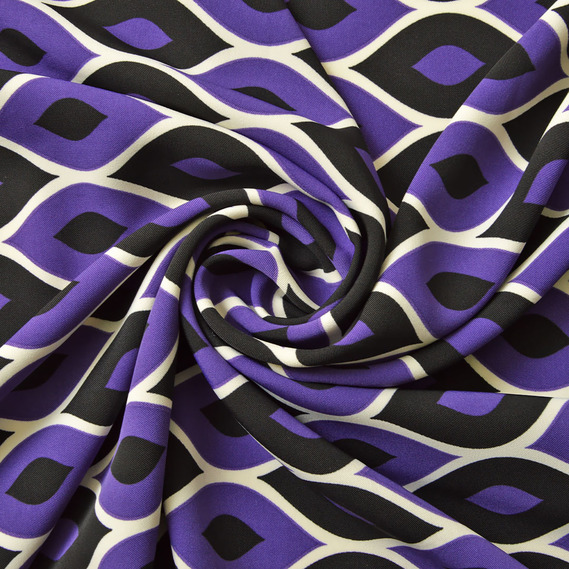 Тканина костюмна креп IDEIA Prada Ланцюжок абстракція 1,5 м Пурпурний (2200004117454)