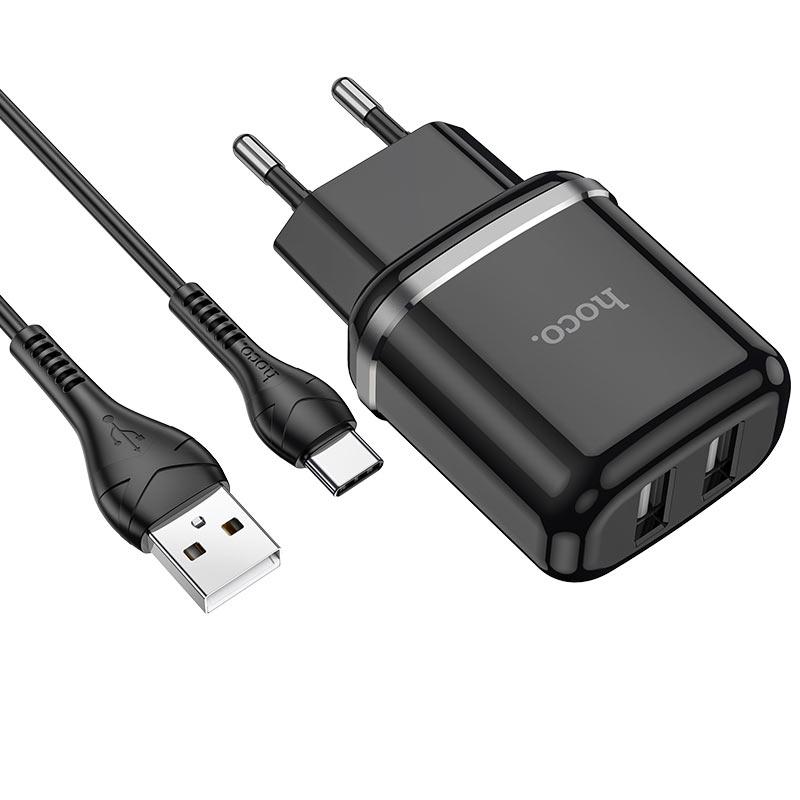 Адаптер Hoco N4 2 USB 2,4 A Чорний (fe90e2ec)