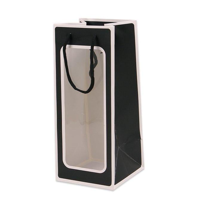 Набір паперових сумочок для квітів із прозорим пластиковим віконцем 39201 12 шт. Чорно-білий (DR015531) Набір паперових сумочок для квітів із прозорим пластиковим віконцем 39201 12 шт. Чорно-білий (DR015531)