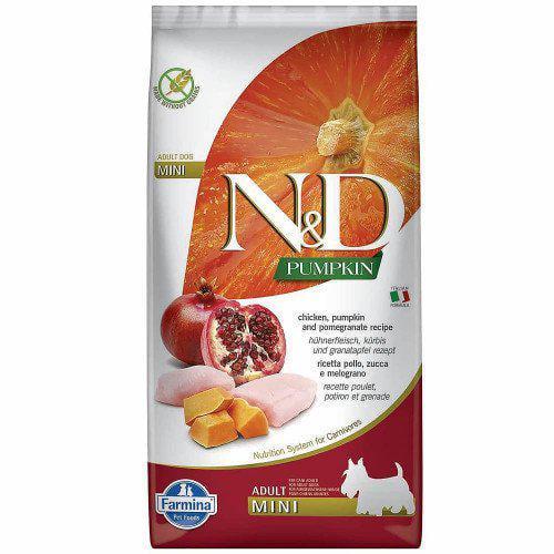 Корм для собак сухий беззерновий Farmina N&D Курка з гарбузом і гранатом 7 кг - фото 1 Корм для собак сухий беззерновий Farmina N&D Курка з гарбузом і гранатом 7 кг - фото 1