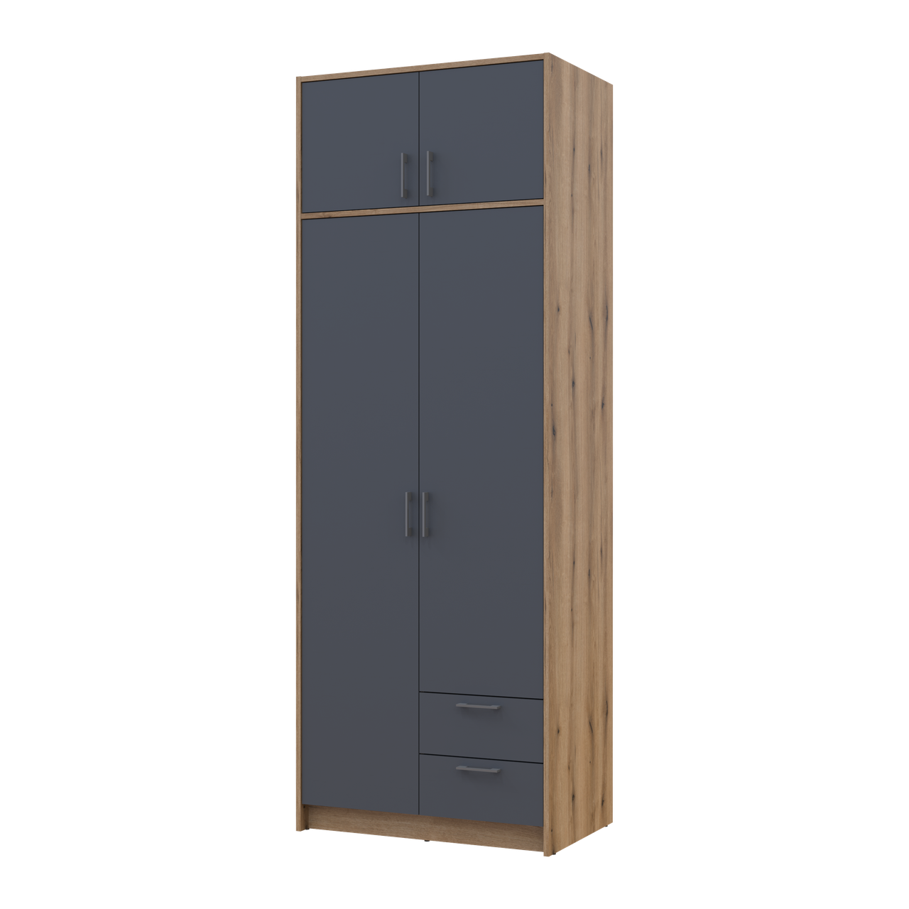 Шкаф для одежды распашный Doros Ронди с антресолей 2ДСП 82х52х236 см Дуб Артизан/Графитовый (80737808)
