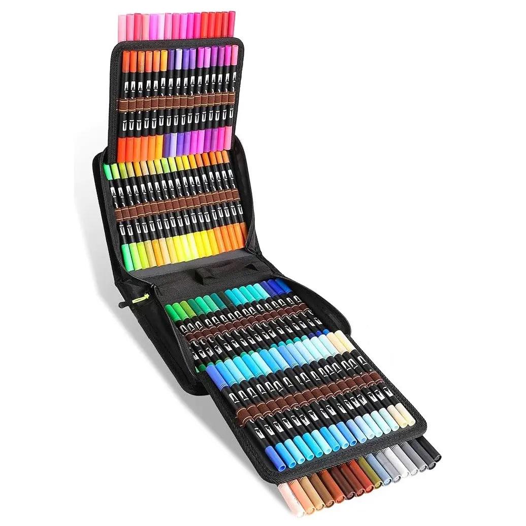 Набор двусторонних маркеров для скетчинга Dual Brush Pens на водной основе в сумке 100 шт. (3_06058)