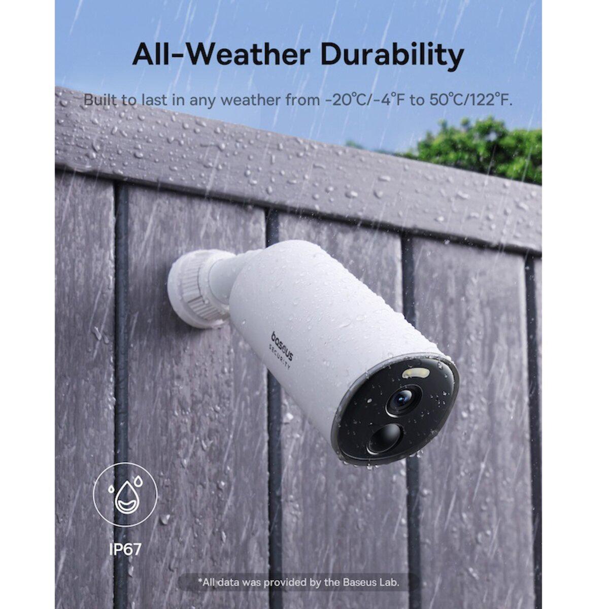 Камера IP відеоспостереження Baseus Security B1 Outdoor Camera 2K 7800 mAh 2304х1296 White (S0SV002130) - фото 5 Камера IP відеоспостереження Baseus Security B1 Outdoor Camera 2K 7800 mAh 2304х1296 White (S0SV002130) - фото 5