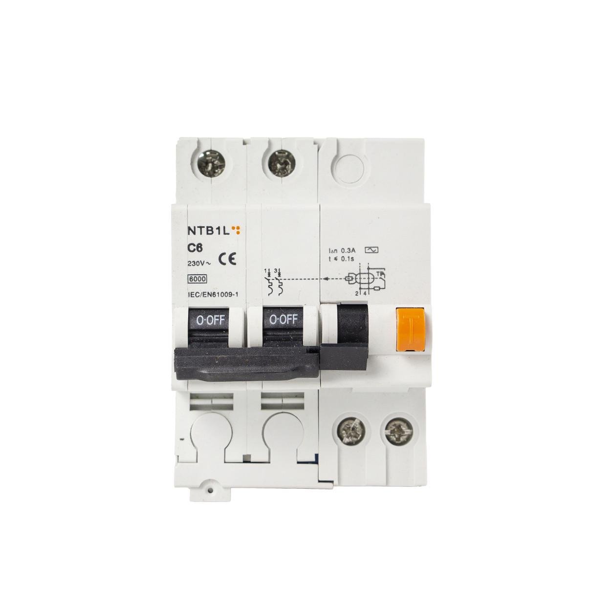 Автоматичний вимикач диференційного струму TESLA NTB1 C8 2P 8A 300mA 6kA (185) - фото 1