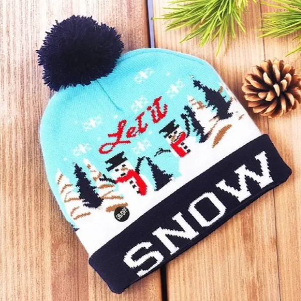 Шапка Новогодняя с гирляндой One Size Синий (29548893) - фото 2 Шапка Новогодняя с гирляндой One Size Синий (29548893) - фото 2