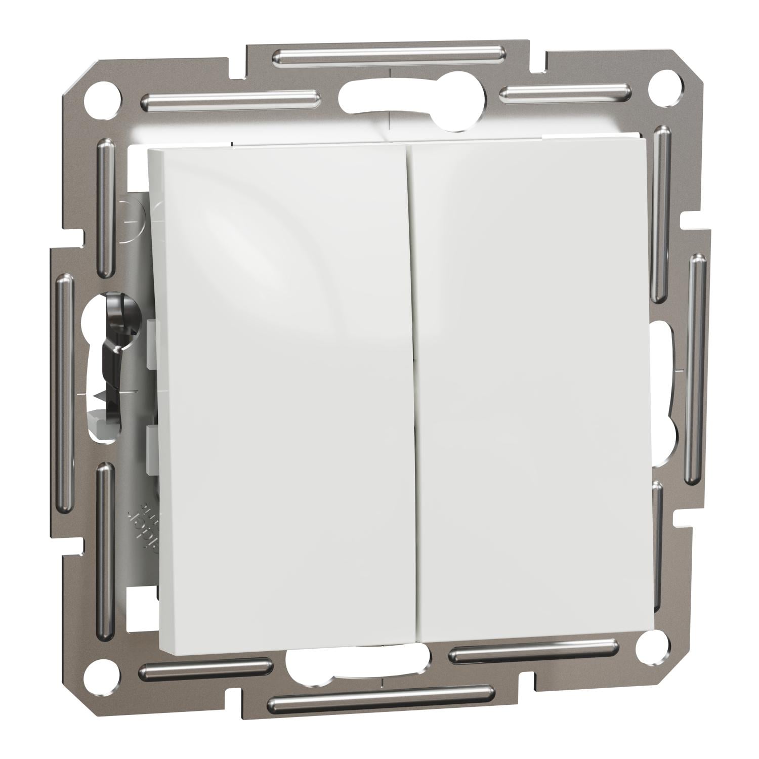 Выключатель двухклавишный Schneider Electric Asfora Белый без рамки (EPH0370121)