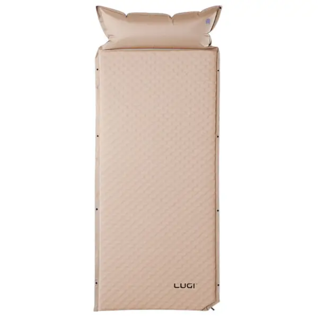 Коврик надувной автоматический с подушкой 190х65х3 см Бежевый