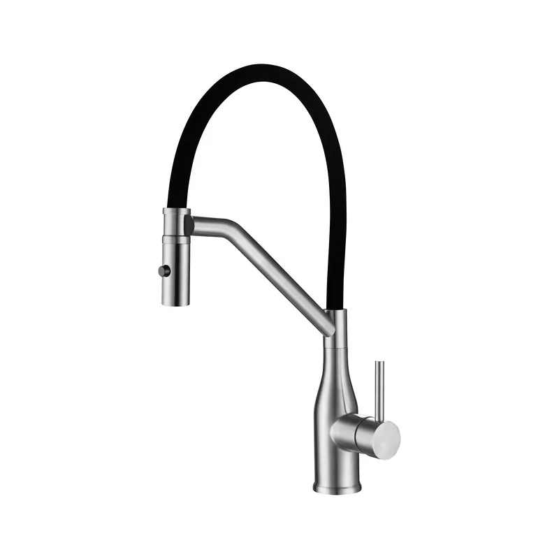 Смеситель для кухни KOER KI-70026-02 с силиконовым изливом Черный (KR5209)