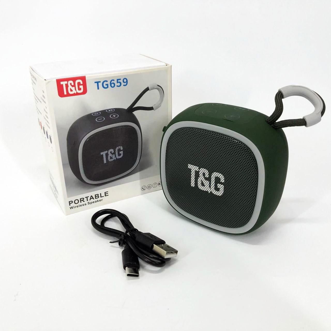 Портативная колонка Bluetooth TG659 с ремешком Зеленый