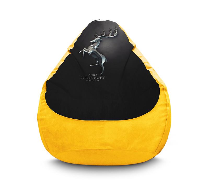 Кресло мешок iPuff Game of Thrones Ours is the fury Флок XXXL 100х135 см Желтый