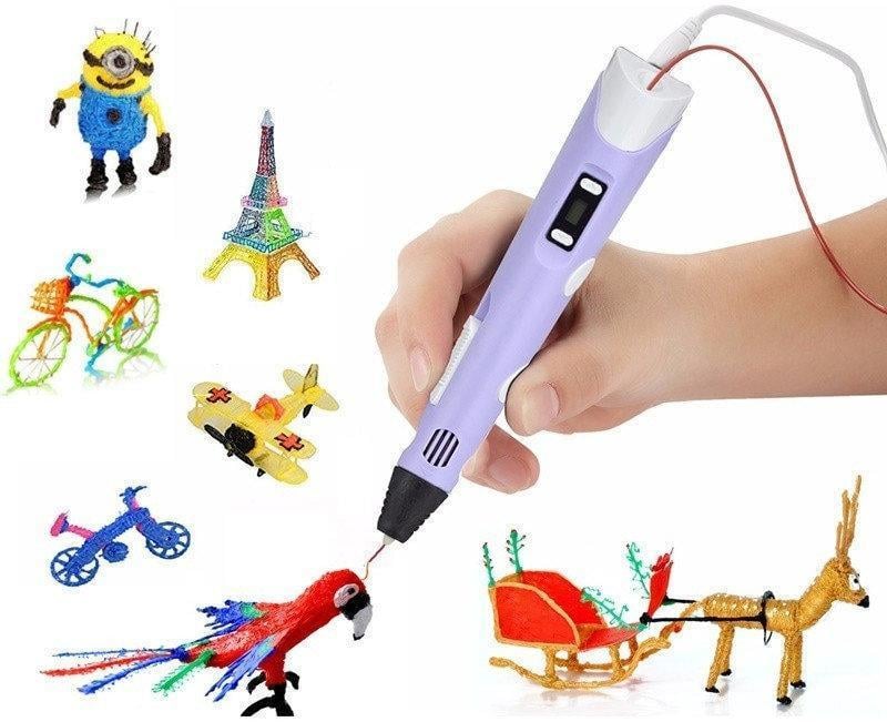 3D-ручка с LCD-дисплеем Pen 2 для рисования Фиолетовый (2474755287) - фото 2