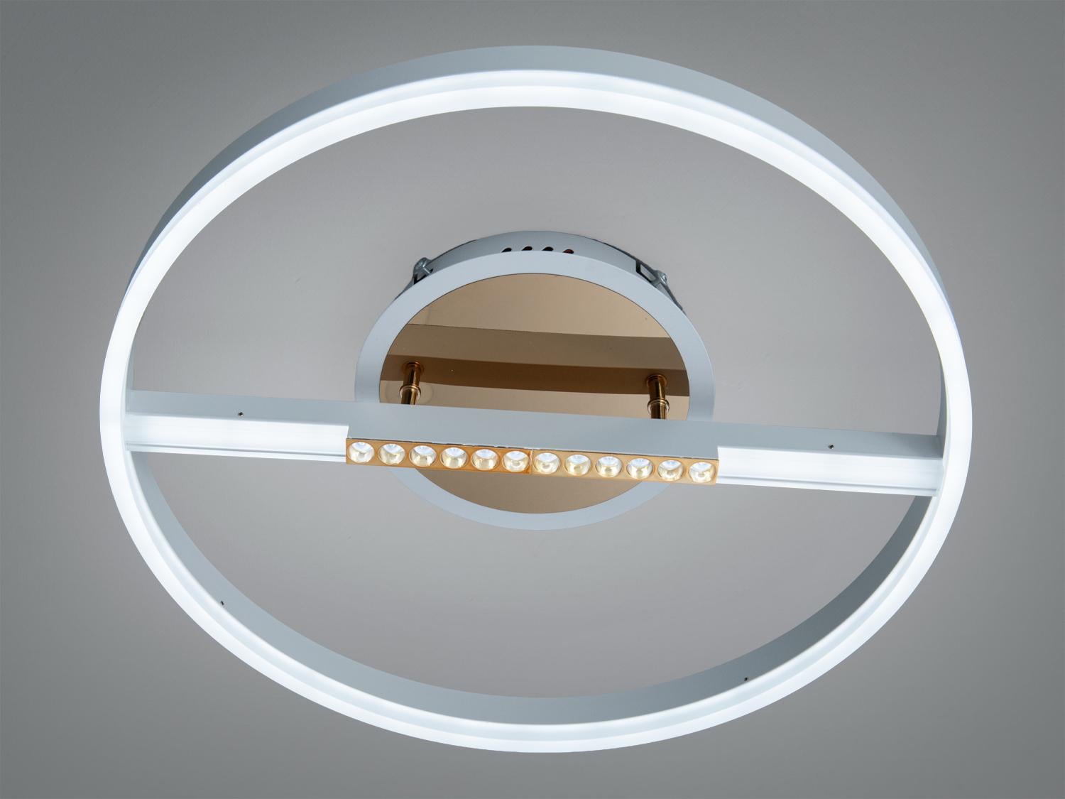 Люстра светодиодная Diasha/пульт/димер/48W Белый/Золотой (2533WH+G dimmer)