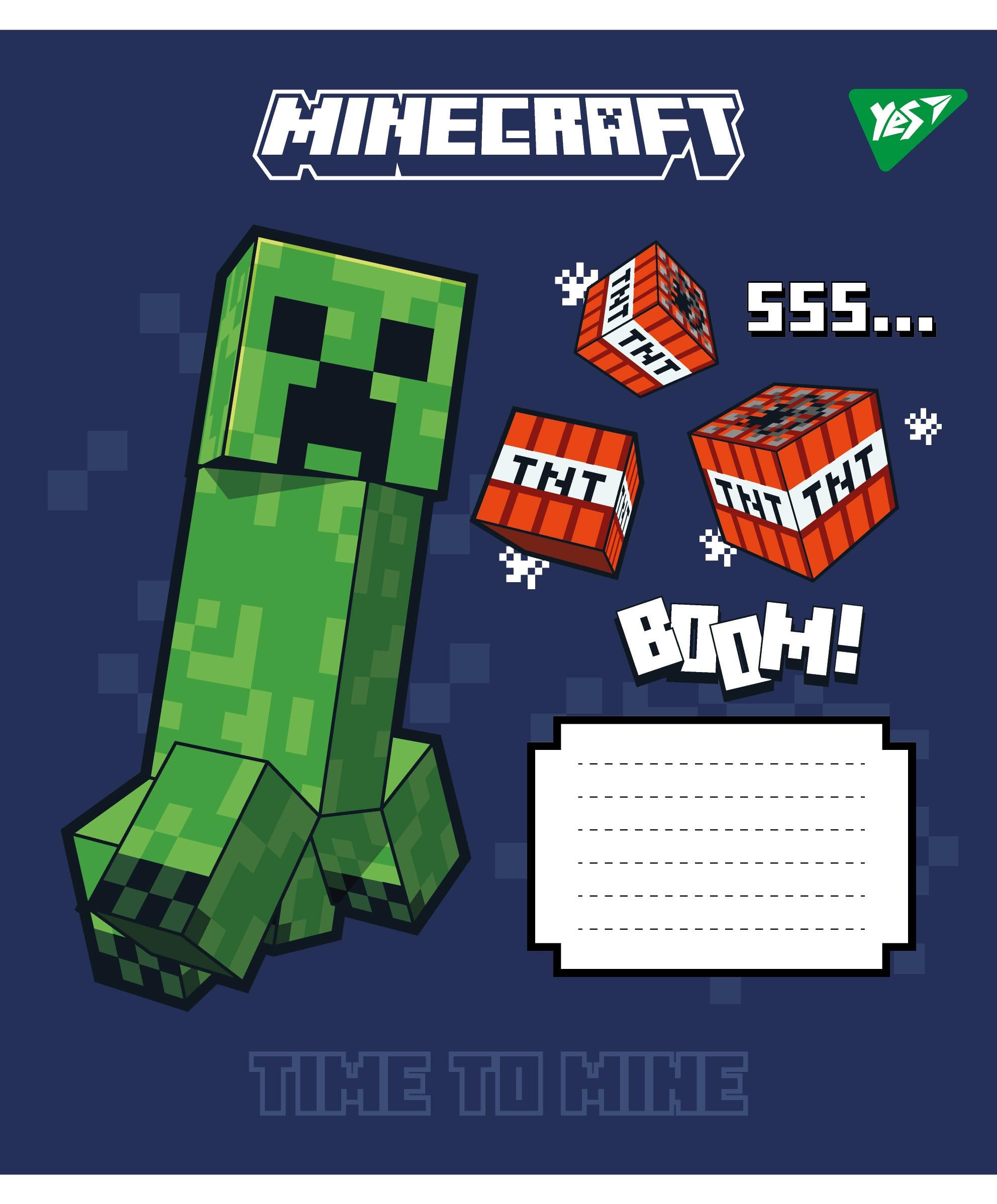 Тетрадь школьная YES Minecraft Signs линия 18 л. (767560)