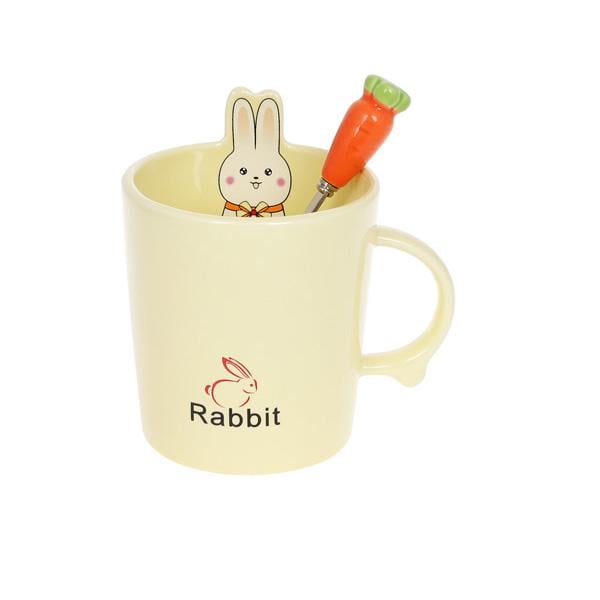 Кружка порцелянова BonaDi Rabbit 380 мл Жовтий (927-222) Кружка порцелянова BonaDi Rabbit 380 мл Жовтий (927-222)