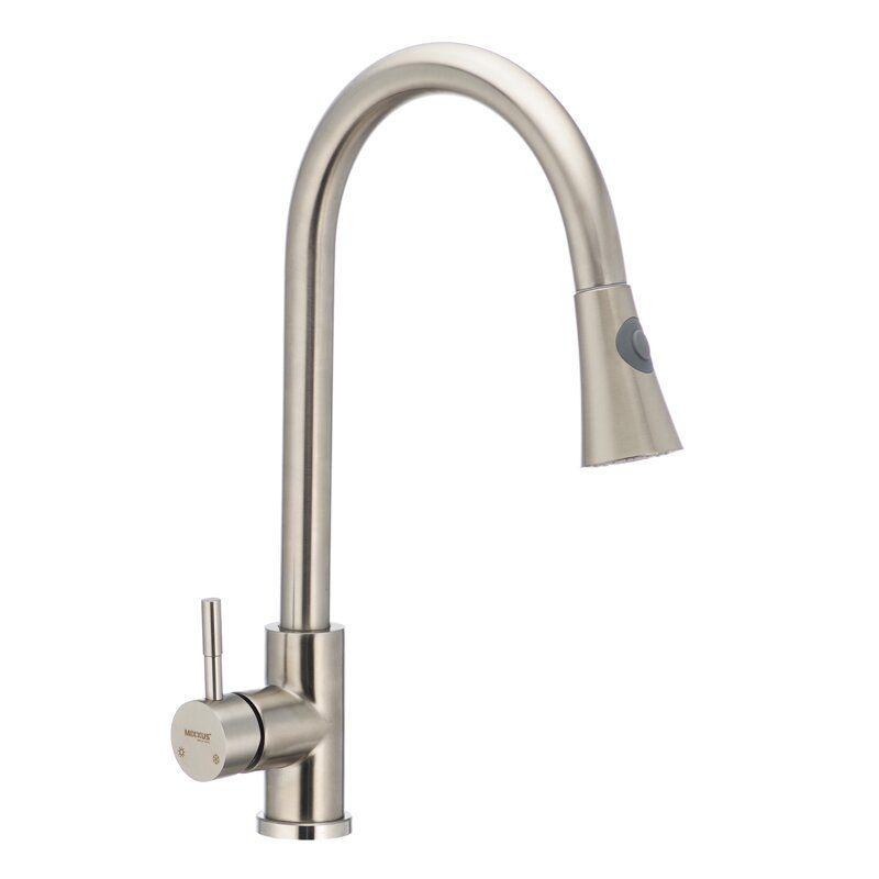 Смеситель для кухни MIXXUS SUS SS2816 с видвижной лейкой Сатин (64550)