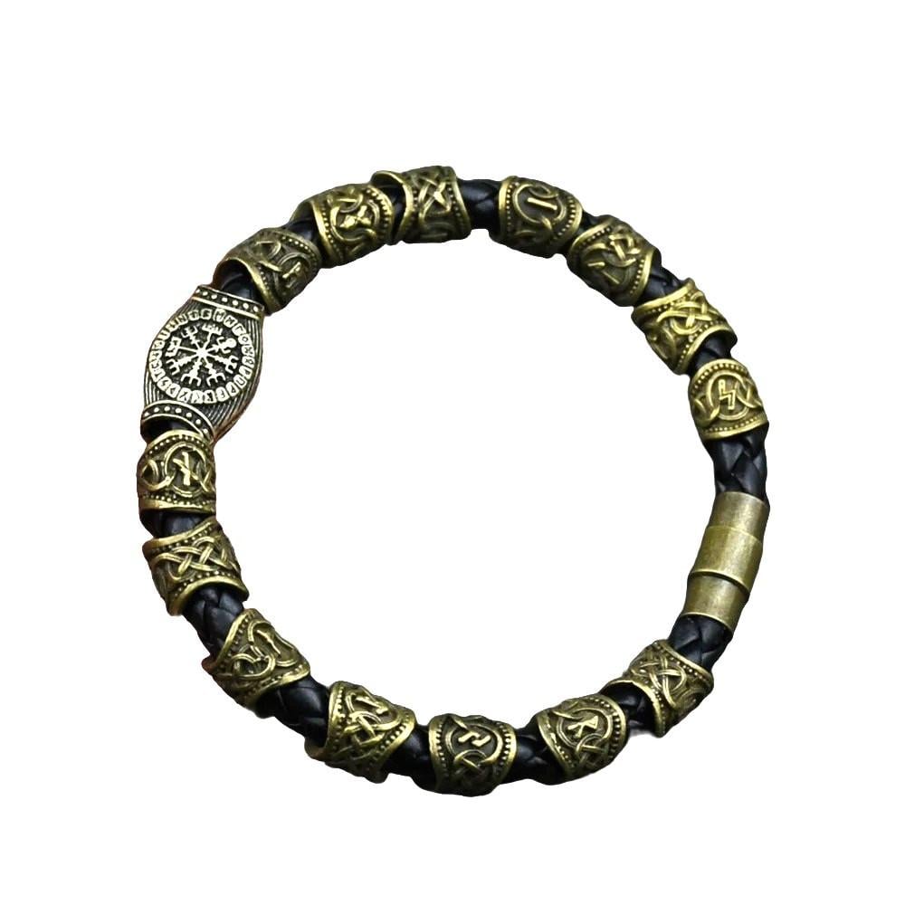 Браслет кожаный Vikingos с 15 скандинавскими рунами 23 см античная Бронзовый (1822956460) Браслет кожаный Vikingos с 15 скандинавскими рунами 23 см античная Бронзовый (1822956460)