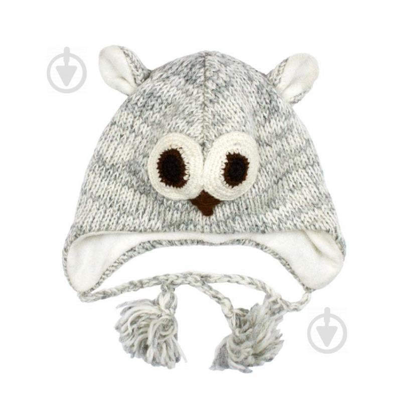 Шапка с ушками детская Kathmandu Animals Owl 100% шерсть яка One Size Серый (22941)