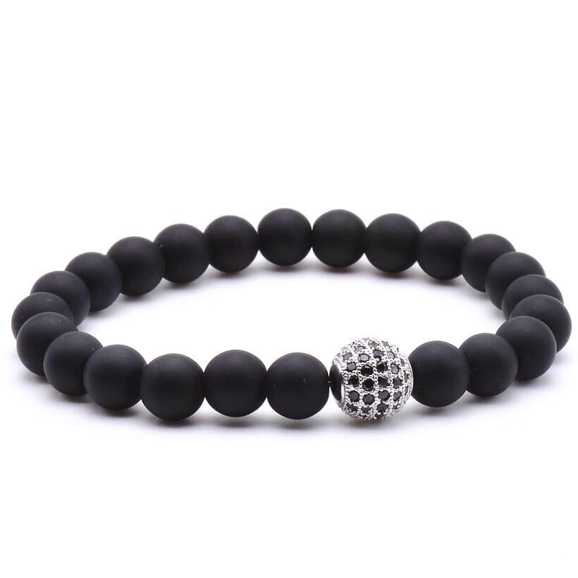 Браслет из шунгита с пулей р. 22 Серебряный/Черный (90001)