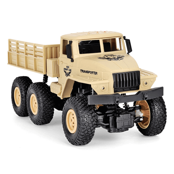 Грузовик военный на радиоуправлении JJRC Q68 1:18 4WD Yellow (d288)