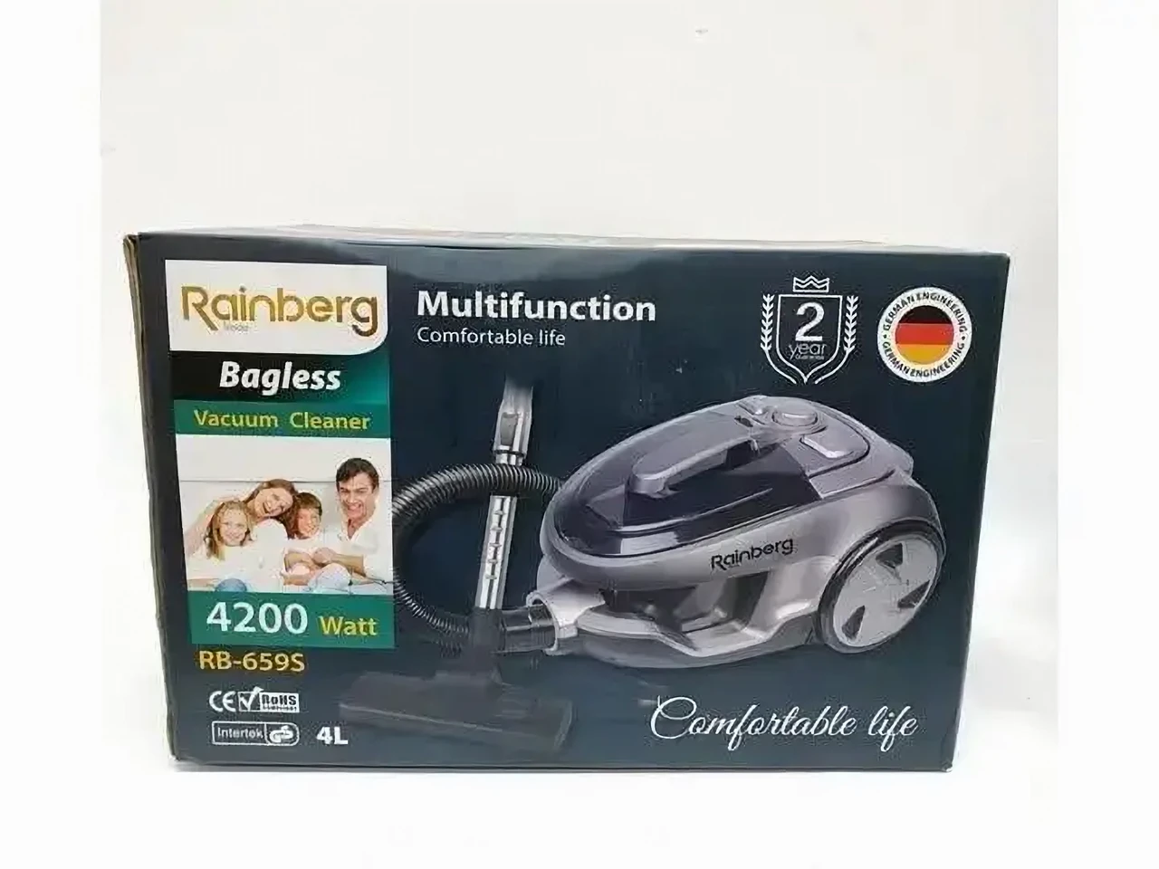 Пылесос контейнерный Rainberg безмешковый колбовый HEPA фильтр 4200W (2302724270) - фото 6 Пылесос контейнерный Rainberg безмешковый колбовый HEPA фильтр 4200W (2302724270) - фото 6