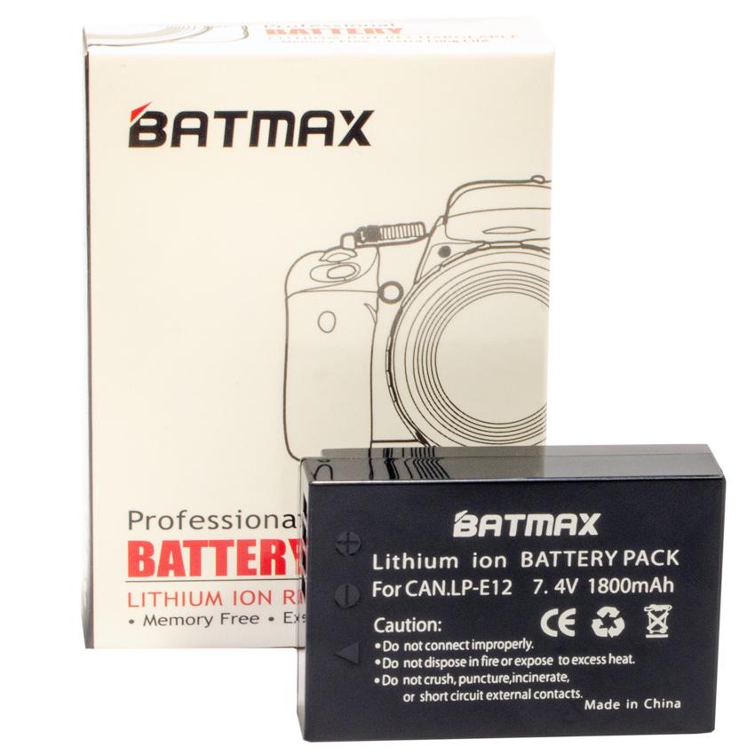 Батарея Аккумулятор Літій-іонний Batmax LP-E12 1800 мАч 7,4 В для Canon - фото 2