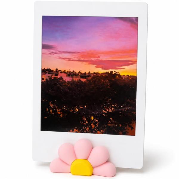 Фоторамка міні для фото моментального друку Fujifim Instax/Polaroid/Canon Zoemini у формі квітки Рожевий (35344240)